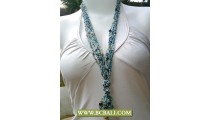 Blue Long Necklaces Fashion Beading